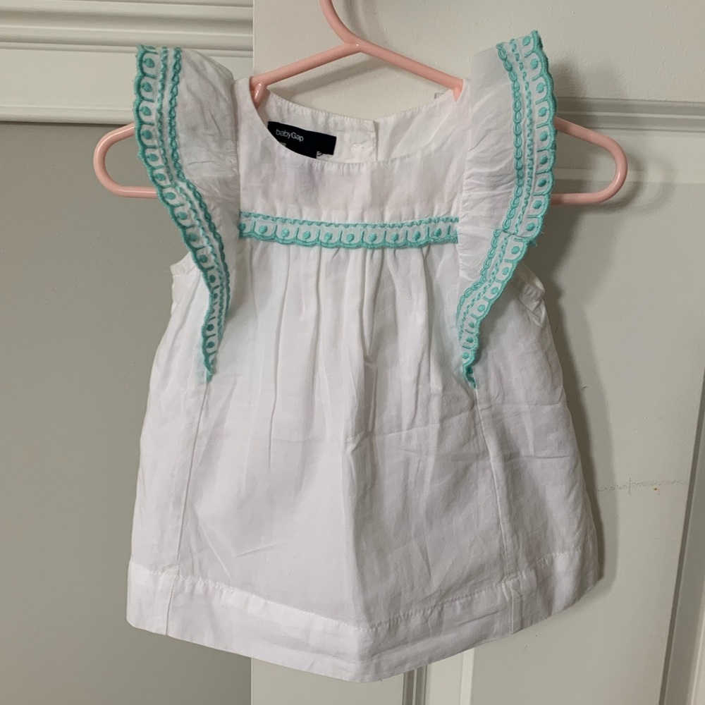 Baby Gap 0-3 Month White Embroidered Dress